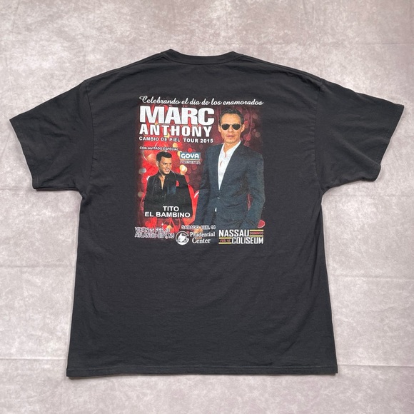 Marc Anthony 2015 Concert Tour T Shirt Mens L Black Double Sided Graphic Music - Picture 3 of 14